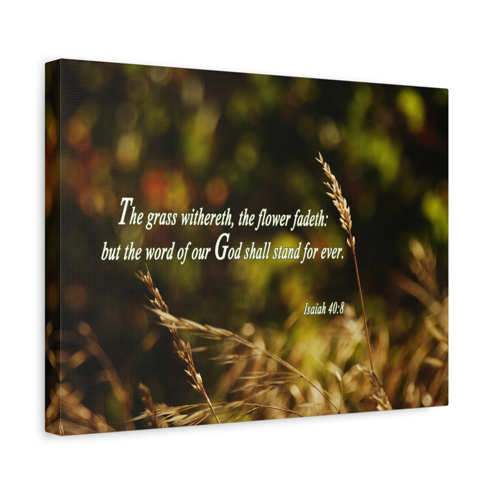 Scripture Canvas Word Of Our God Isaiah 40:8 Christian Wall Art Bible Verse